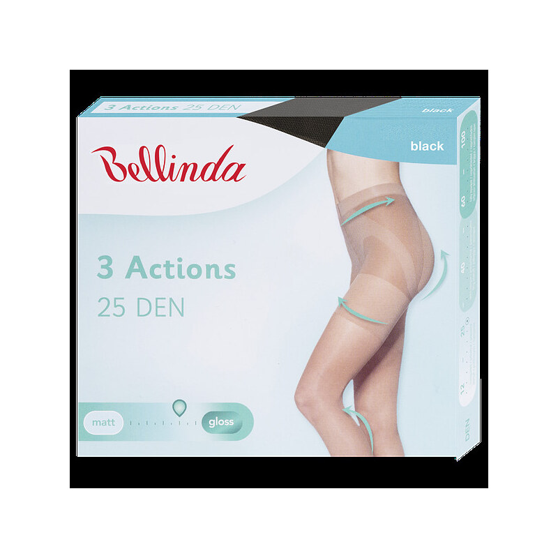 Formující punčochové kalhoty 3ACTIONS 25 DEN - BELLINDA - černá 74045402