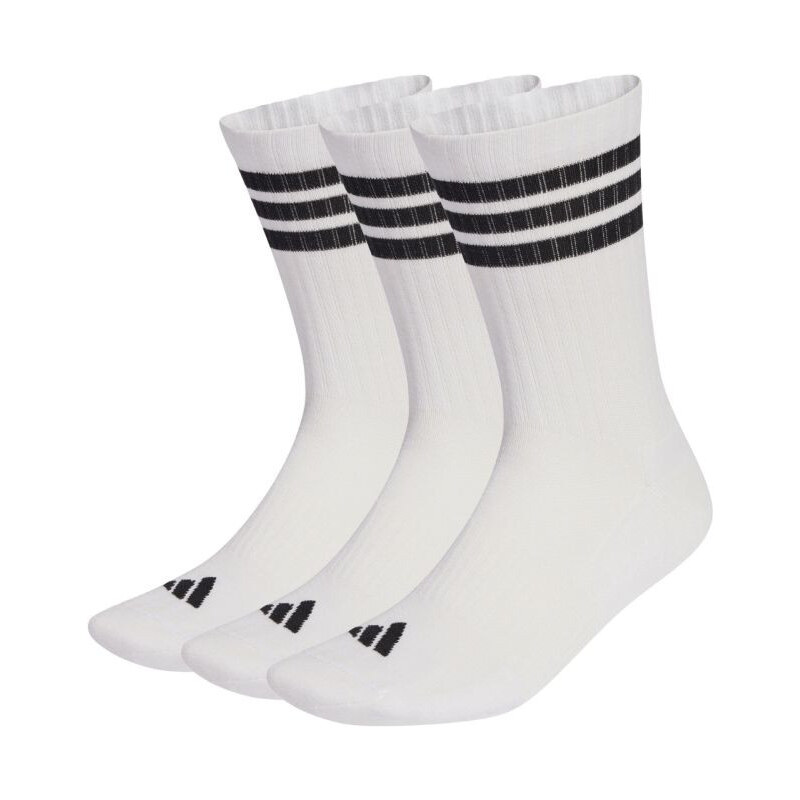 Adidas 3-Stripes Cushioned Sportswear Crew 3 páry bílých a černých 113509373