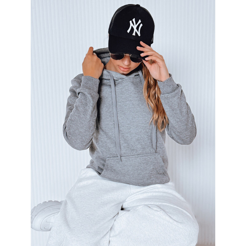 FashionStreet Dámská mikina BASIC s kapucí antracitová BY0172