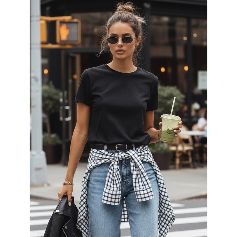 MAYLA dámské tričko černé FashionStreet RY2123