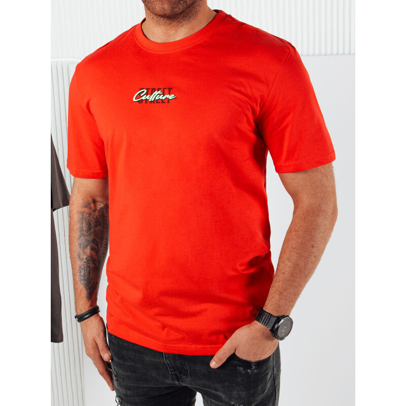 Pánské tričko s potiskem oranžové FashionStreet RX5423