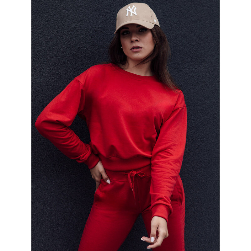 CASUALVIBE dámská klasická mikina červená FashionStreet BY1304 113510834