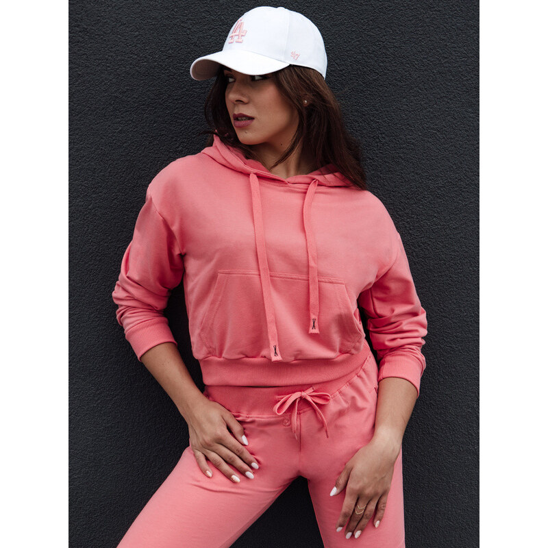 TRENDHOOD dámská korálová mikina s kapucí FashionStreet BY1309