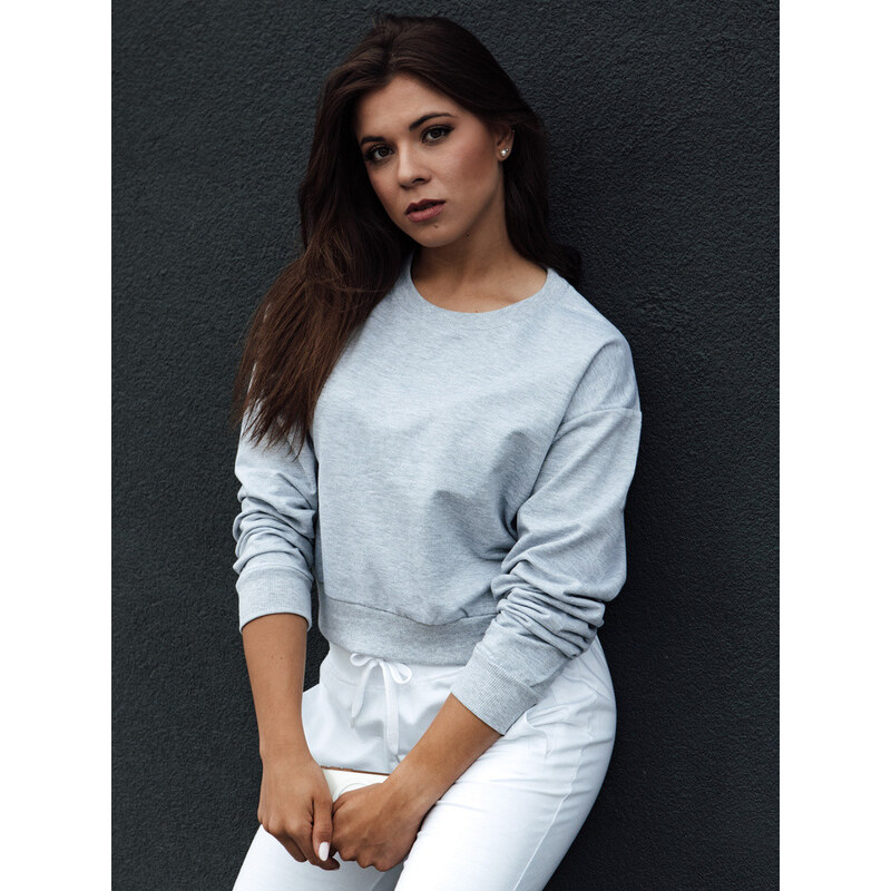 CASUALVIBE dámská klasická mikina světle šedá FashionStreet BY1300 113510832