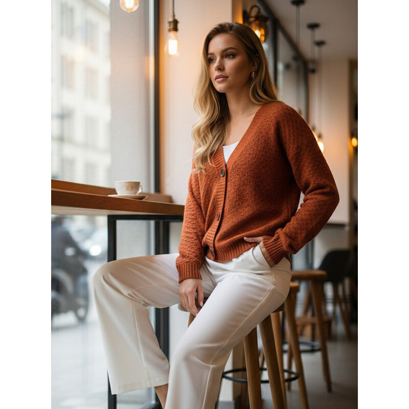 Dámský červený svetr CHICLINE FashionStreet MY2418 113510865