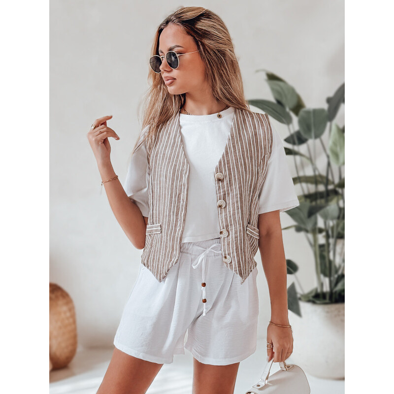 Dámské látkové šortky SUMMER TRIP white FashionStreet SY0438 113510920