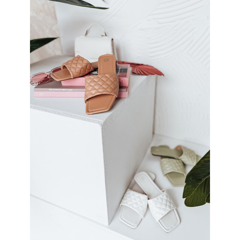 Dámské žabky beige Dstreet model 21990160 - FashionStreet