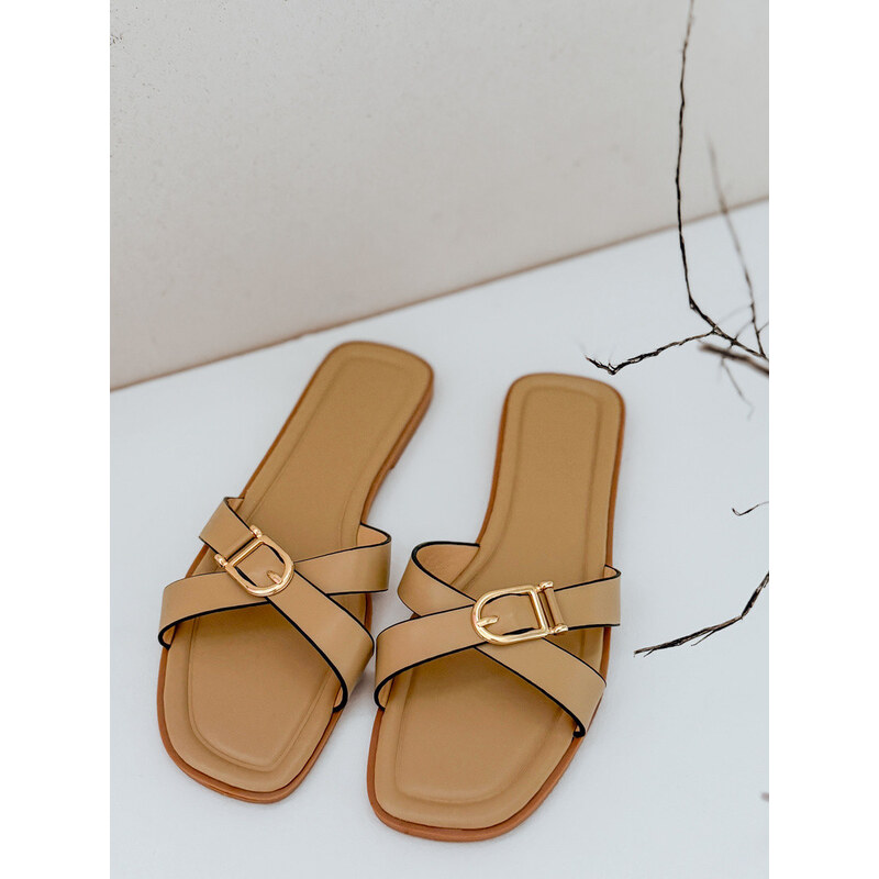 Dámské žabky khaki Dstreet model 21990188 - FashionStreet