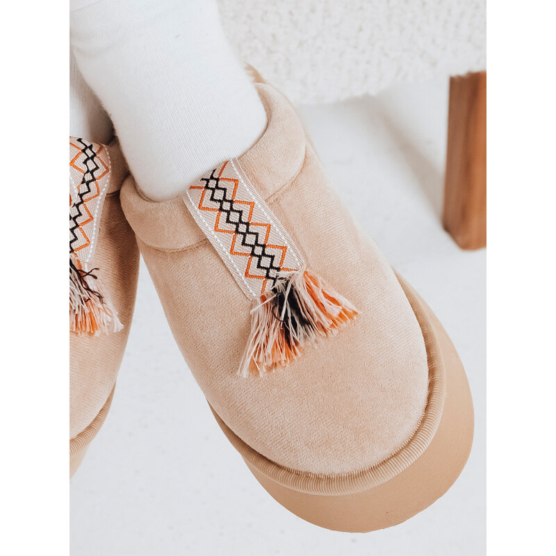 Dámské zateplené žabky light beige Dstreet model 21994580 -