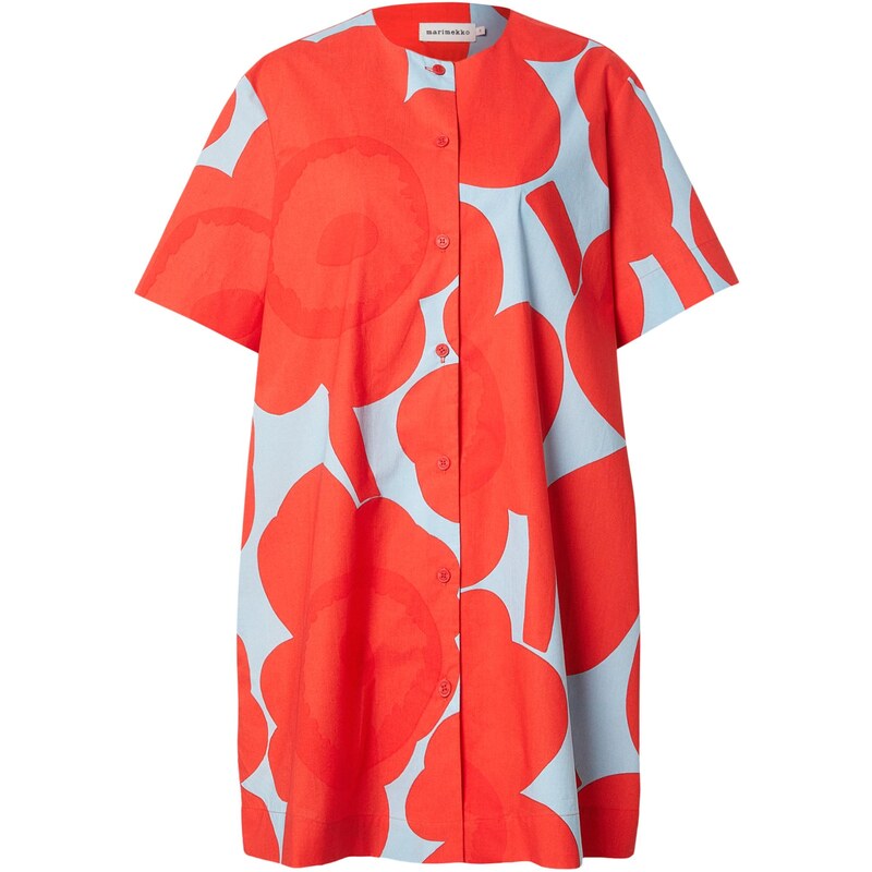 Marimekko Košilové šaty TAITAVUUS UNIKKO světlemodrá / červená