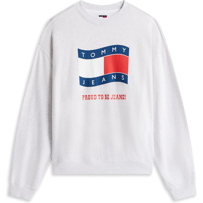 Tommy Jeans Mikina 90S modrá / šedá / červená / bílá