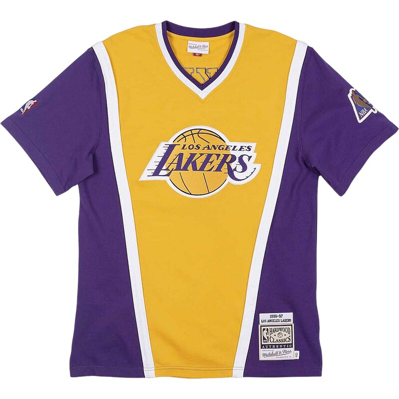 Mitchell & Ness Funkční tričko žlutá / fialová