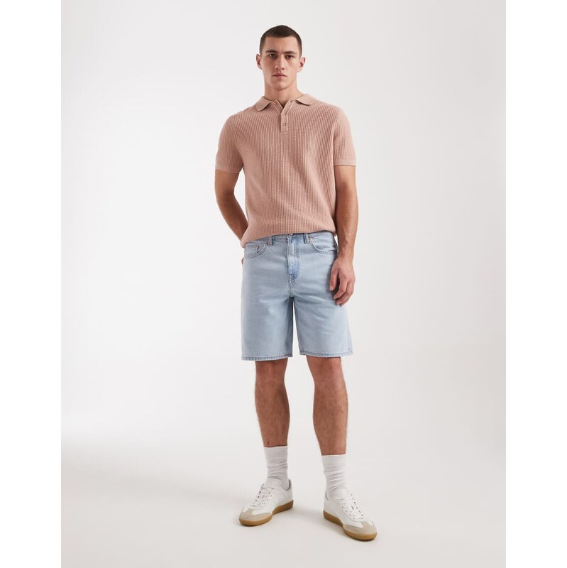 ONLY & SONS Edge straight fit denim shorts in light blue