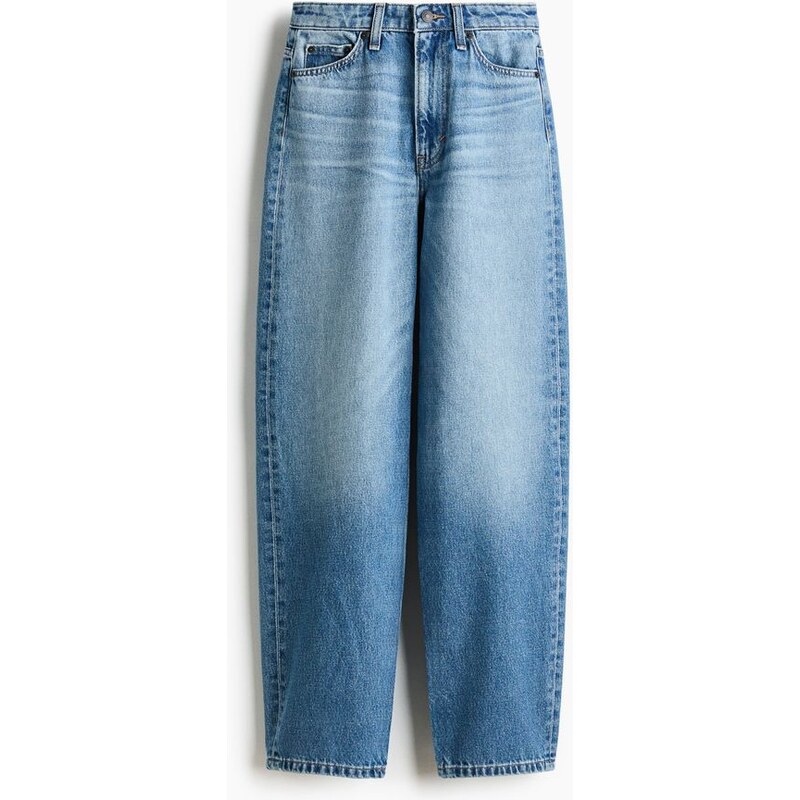 H&M - Barrel High Waist Jeans - Denim Blue