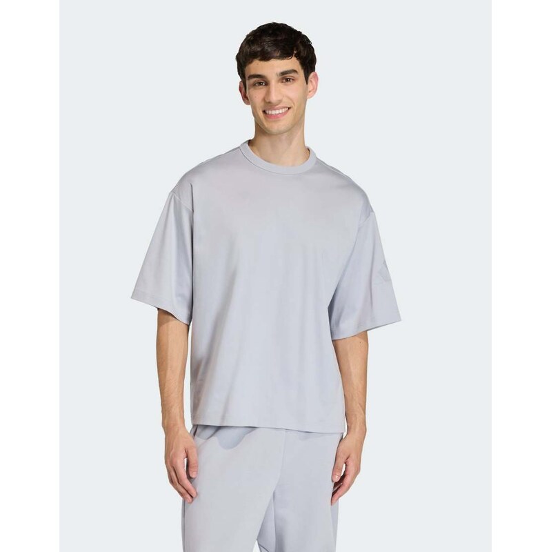 adidas performance Soft lux tee in halo silver