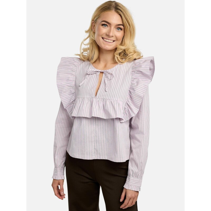 Liberte Essentiel Tričko HEATHER-LS-TIE světle růžová 113523784