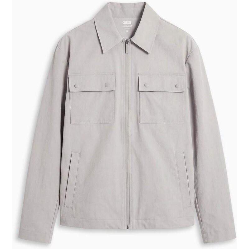 ASOS DESIGN motionMAX co-ord four way stretch shacket in grey