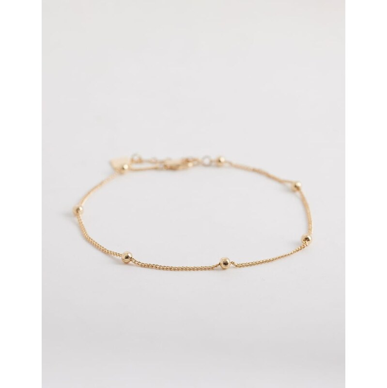 ASOS DESIGN anklet with dot chain design in gold tone 113534263