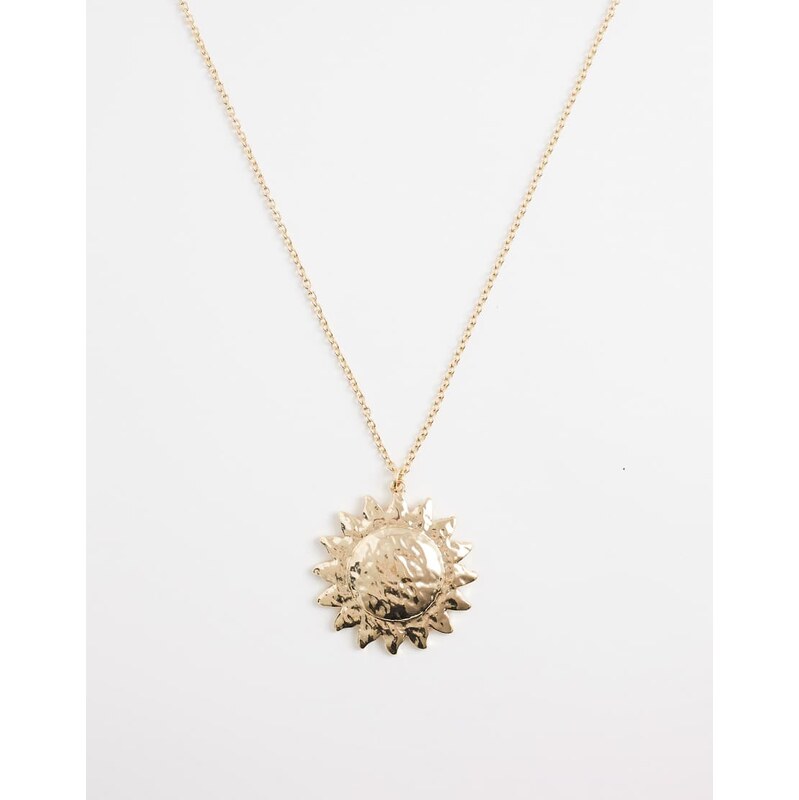 ASOS DESIGN necklace with sun design in gold tone 113534264