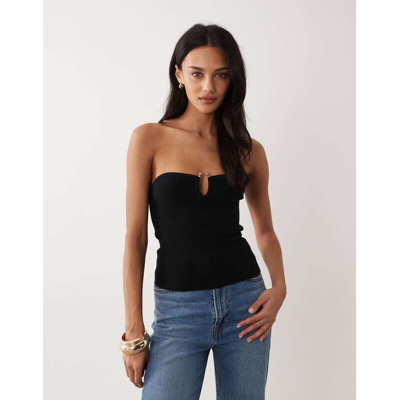 Abercrombie & Fitch bandeau top with structured hardware detail in 113534300