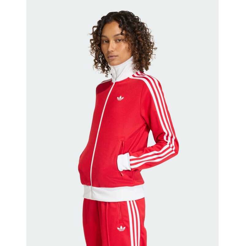 adidas Originals Classic track top in red and white