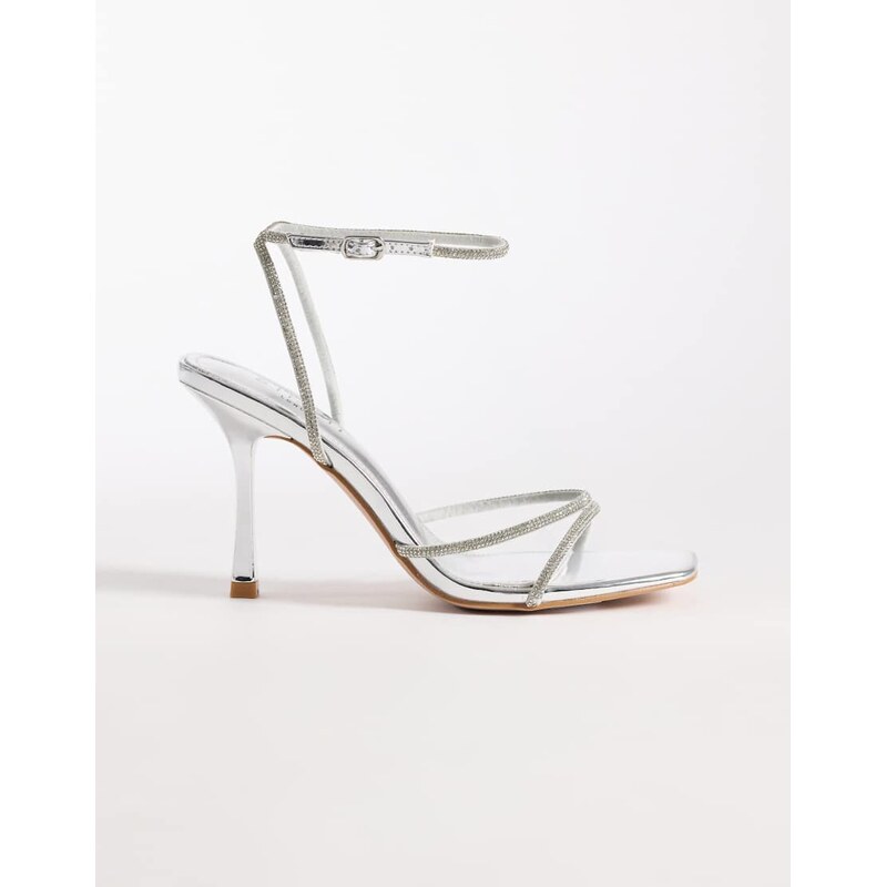 SIMMI Shoes Simmi London Judy embellished heeled sandals in silver 113534233