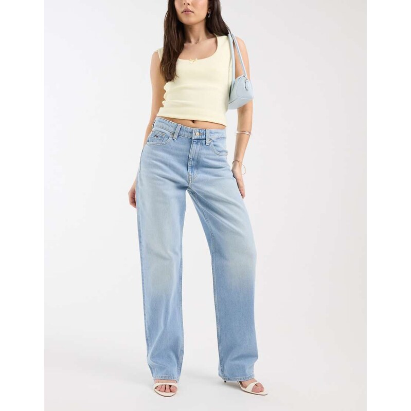 Tommy Jeans Layla high rise slim straight fit jeans in light