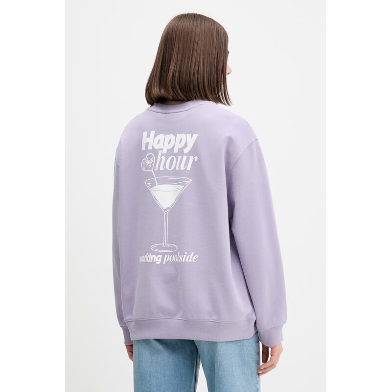 HUGO Blue oversize mikina dámská bavlněná Classic Crew_B_3 113535297