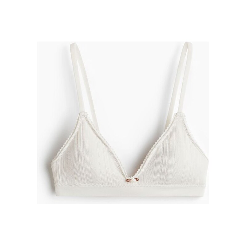 H&M - Bezešvá vyztužená měkká podprsenka - bílá 113466670