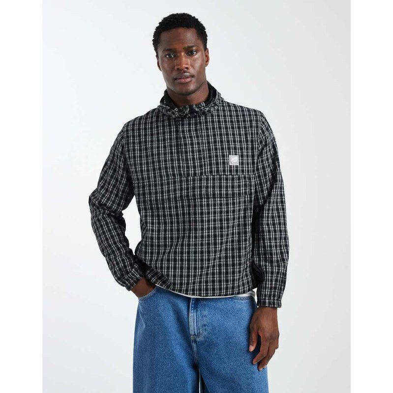 Santa Cruz henri overhead windbreaker jacket in black check