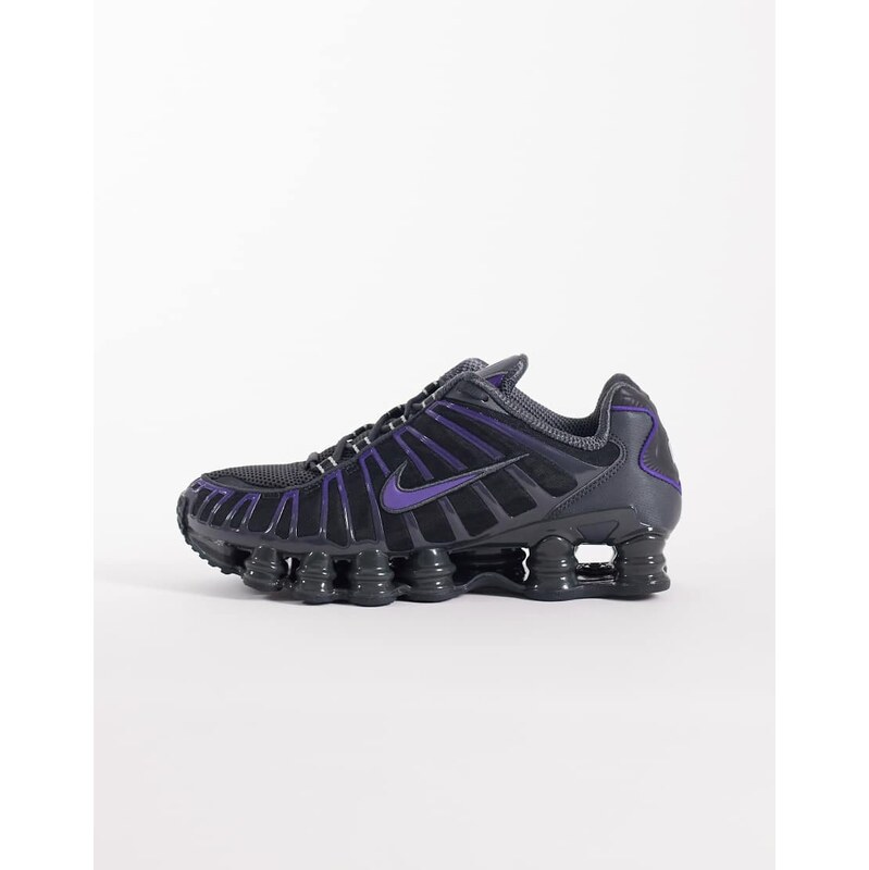 Nike Shox TL trainers in dark grey and purple