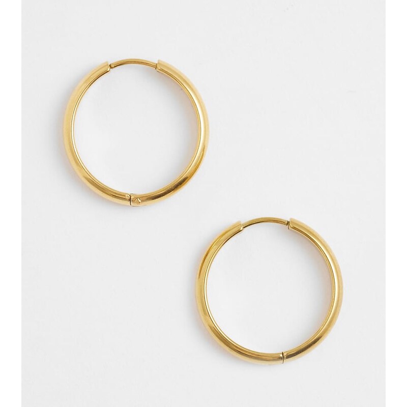 Lost Souls 20mm huggie hoop earrings in 18ct gold plated stainless 114120918