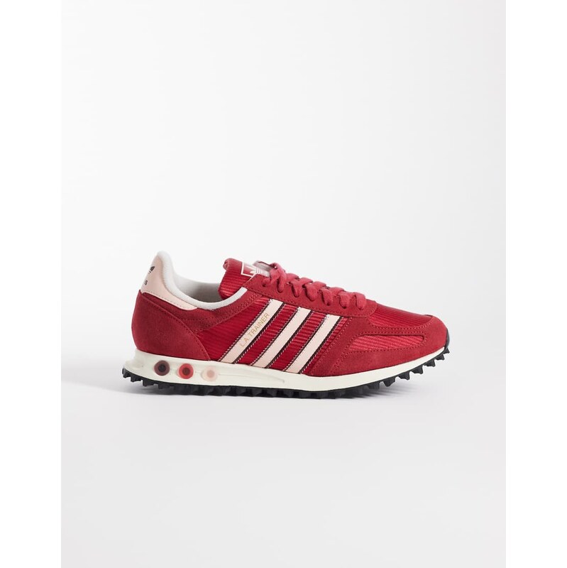 adidas Originals LA trainers in red and pink