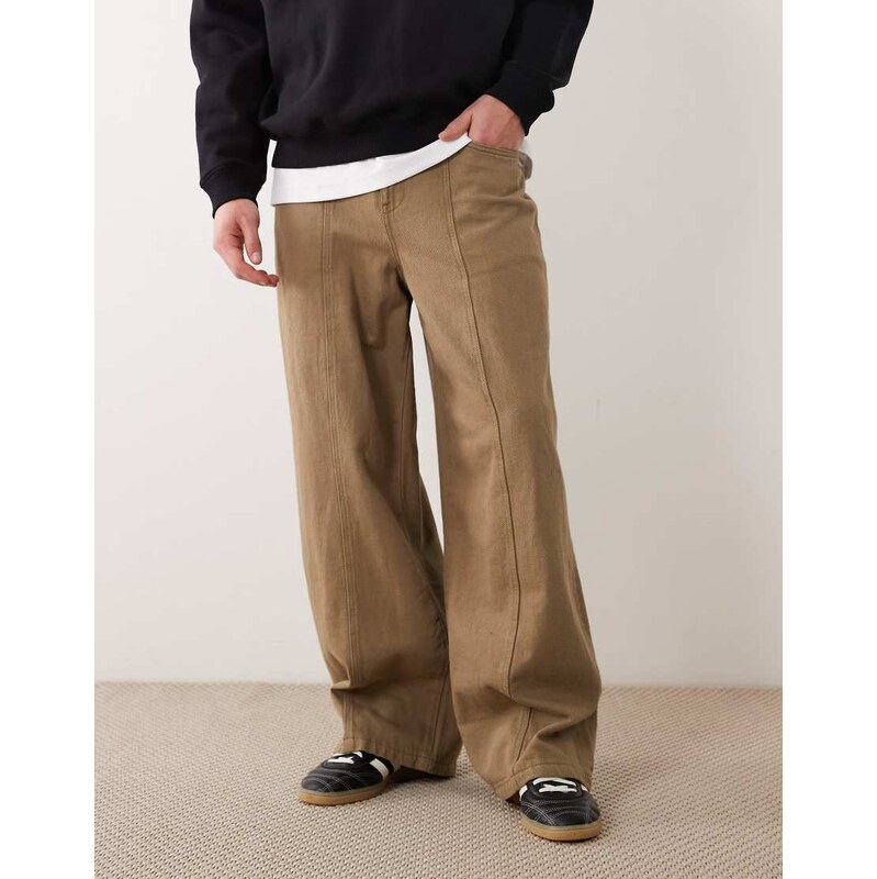 ASOS DESIGN loose trousers in brown