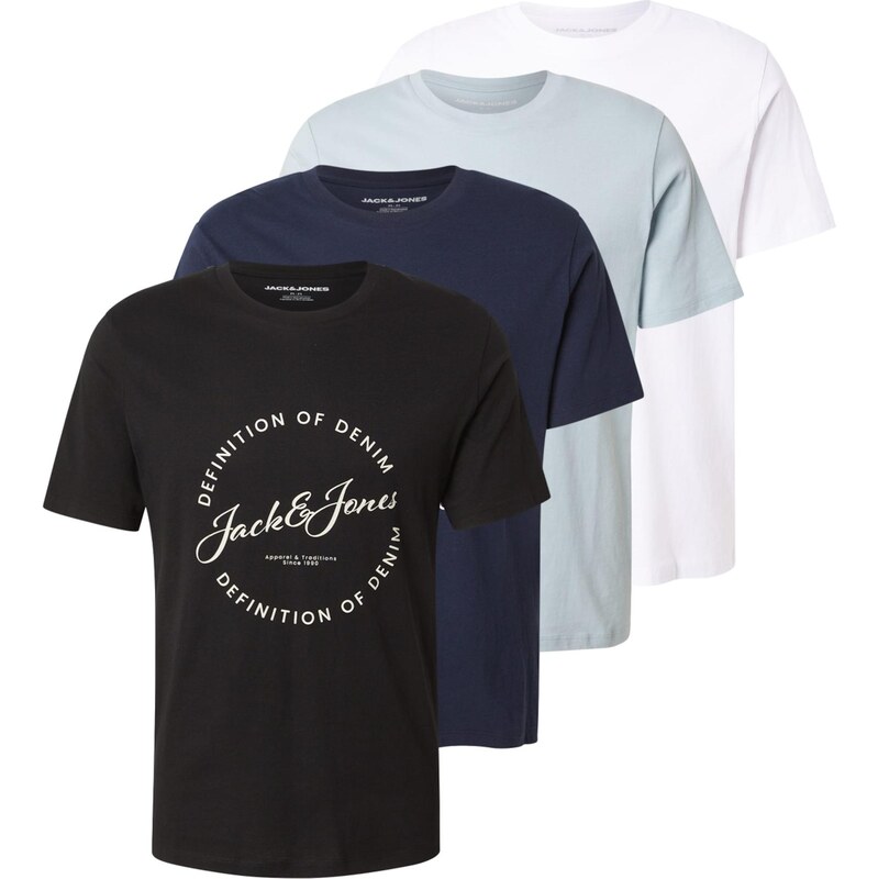 JACK & JONES Tričko JJGRAYSON námořnická modř / opálová / černá