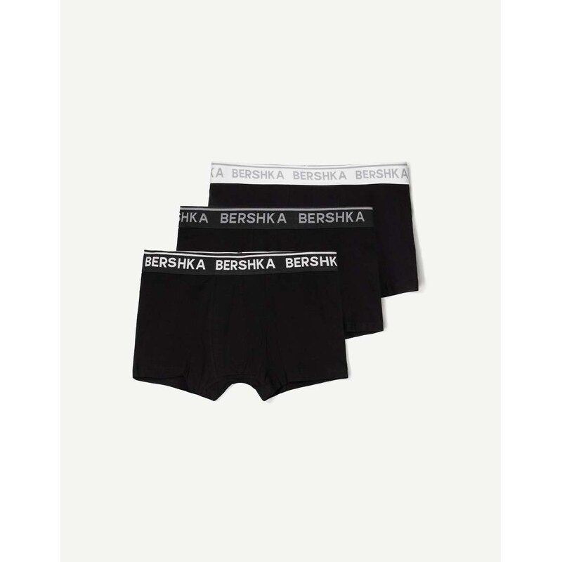 Bershka 3 pack of boxers in black-White 106752038