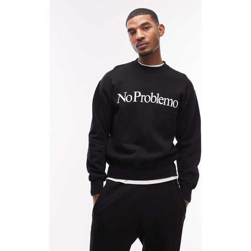 No Problemo logo sweatshirt co-ord in black