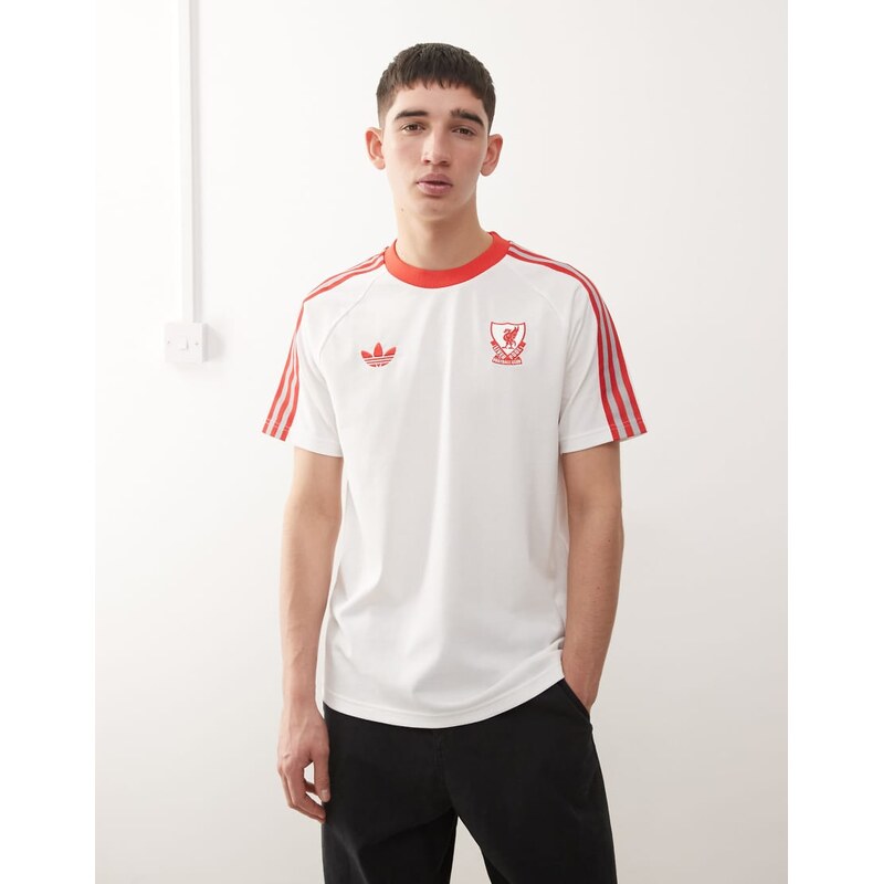 adidas performance adidas Football Liverpool t-shirt in white and red 115711537