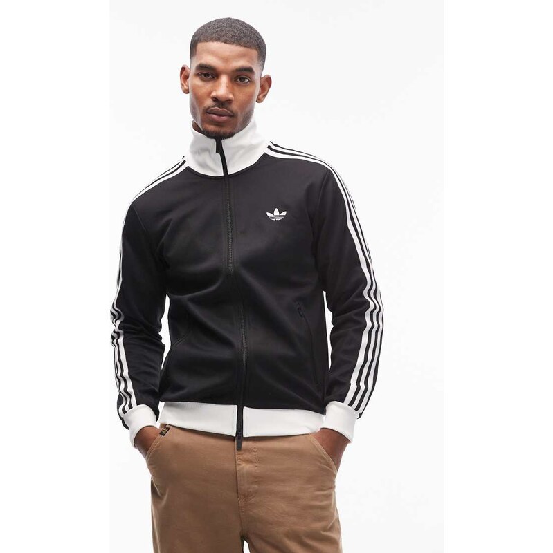 adidas Originals Classic track top in black and white