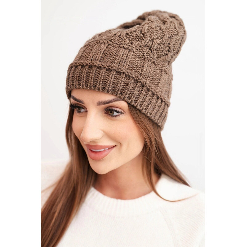 K-Fashion Čepice s fleece Marta K231 mocca