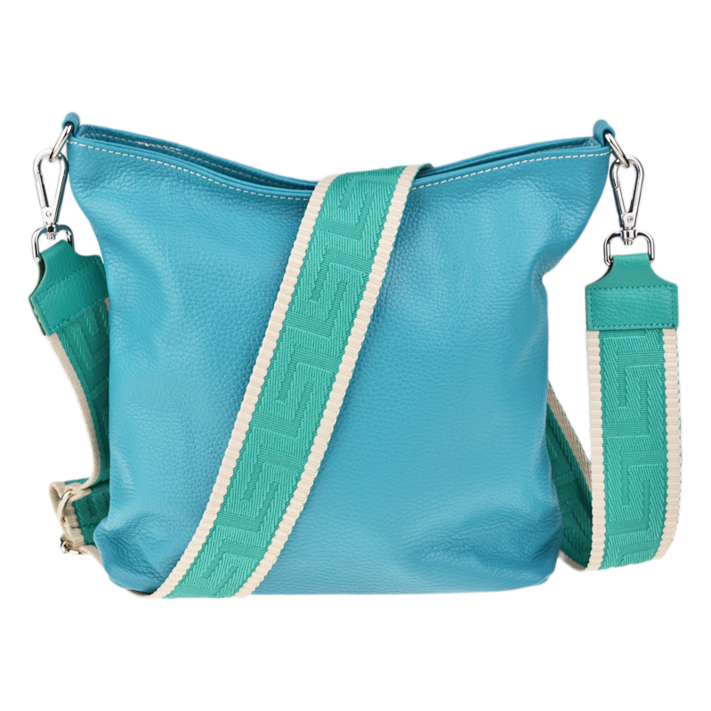 Zelená kožená italská crossbody kabelka Amalia Smeralda II