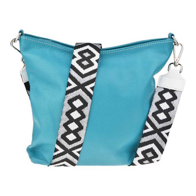 Zelená kožená italská crossbody kabelka Amalia Smeralda IV
