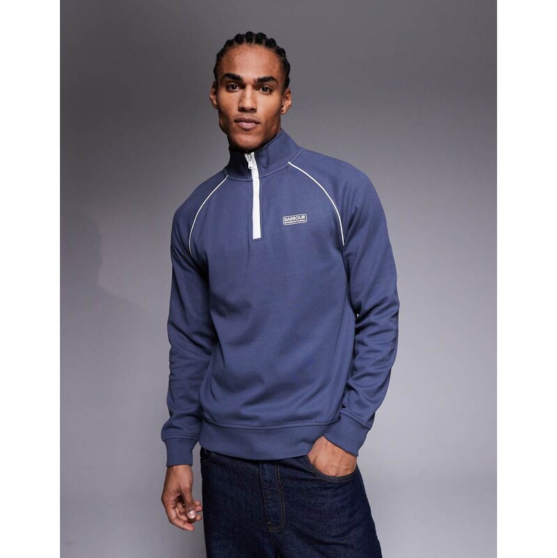 Barbour International Markford half zip logo sweatshirt in navy 113557552