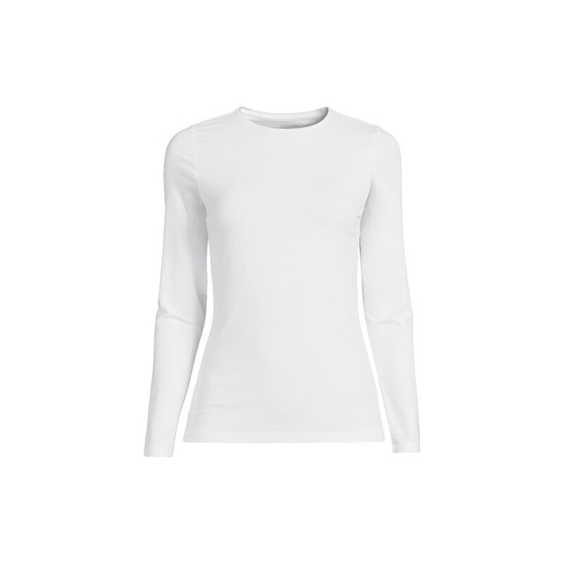 Cotton Modal Long Sleeve Crew Neck Top, Women, size: 20-22, plus, 115261295