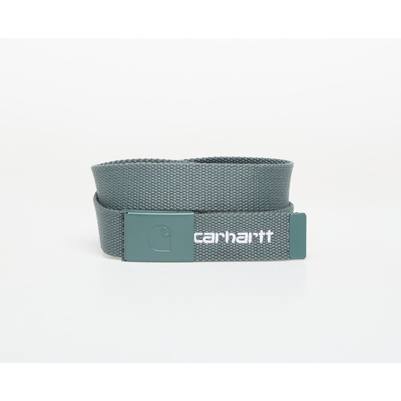 Pásek Carhartt WIP C-Logo Belt Tonal Velvet Green/ White