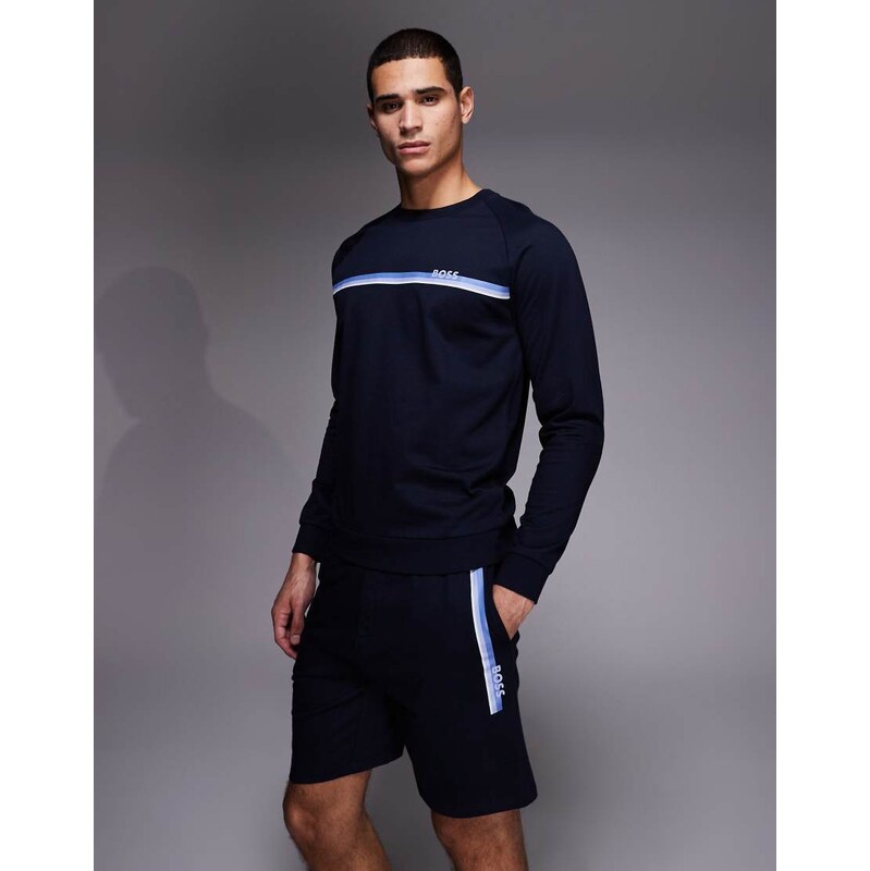 BOSS Orange BOSS Bodywear authentic logo stripe lounge shorts in