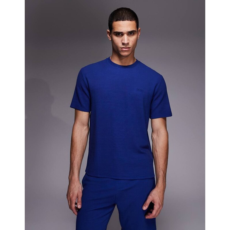 BOSS Orange BOSS Bodywear rib lounge t-shirt in blue