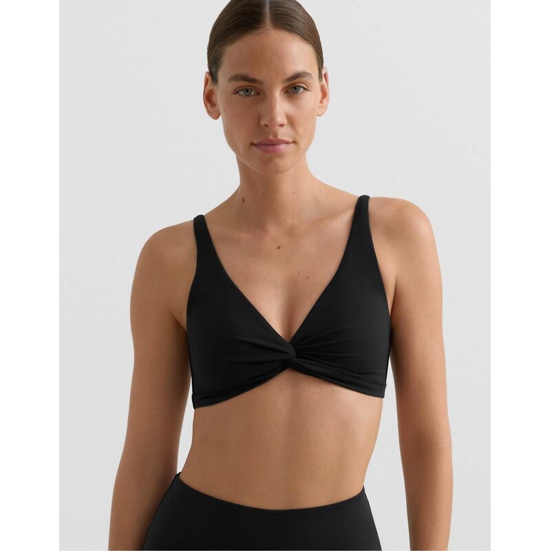 OYSHO Shapewear-effect knot halter bikini top in black 113562054