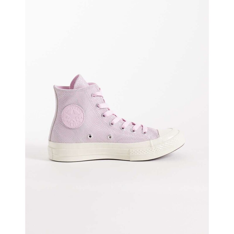 Converse Chuck 70 Hi suede trainers in pink snake print-Purple 113561580