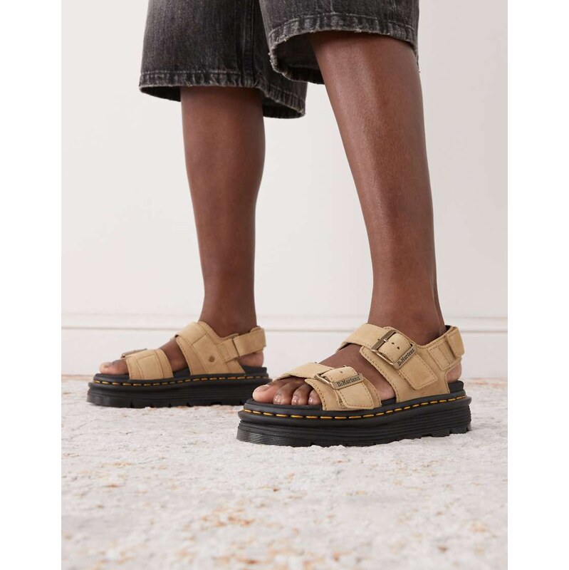 Dr Martens ZebZag sandal in savannah tan suede-Brown